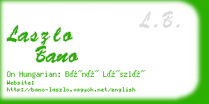 laszlo bano business card